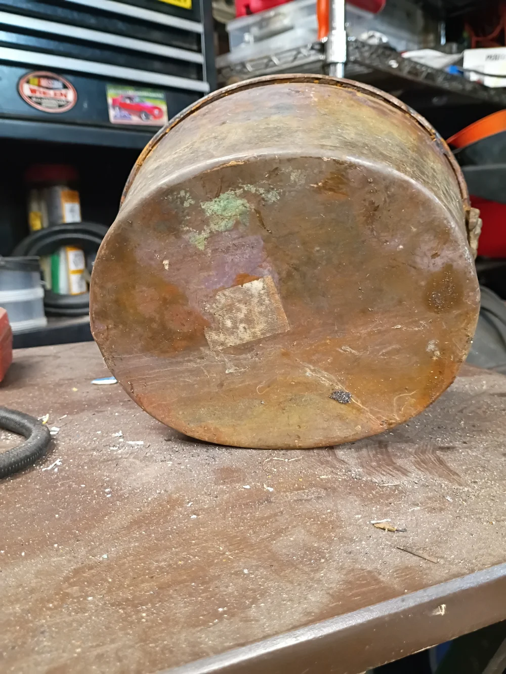 Vintage Copper-Tone Decorative Bucket for Home Accents